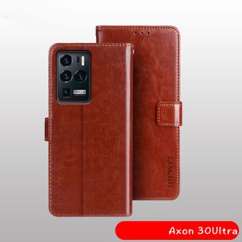 PU Leather Wallet Pouch Flip Protective Case With Stand Card Slots For ZTE Axon 30 Ultra 