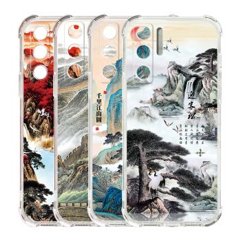 Chinese Style Landscape Ink Painting Anti-fall Airbag TPU Case For Nubia RedMagic 9 Pro /  RedMagic 9 Pro+