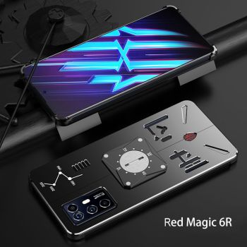 Cool Clock Style Metal Frame Shockproof Back Cover Case For Nubia Red Magic 6R
