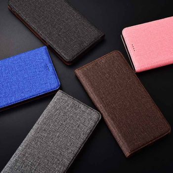 Cotton Fiber Texture Flip PU Leather Stand Protective Case For Nubia Red Magic 5G/5S