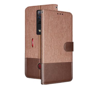 Denim + Leather Wallet Style Flip Protection Case For Nubia Red Magic 7