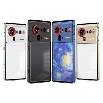 Elastic Snap Metal Case with Glass Back for Nubia Z80 Ultra