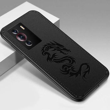Fabric Grain Dragon Style TPU Frame Back Cover Case For Nubia Z40 Pro