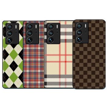 Fashion Grid Texture PU Leather Protective Case For ZTE Axon 40 Ultra