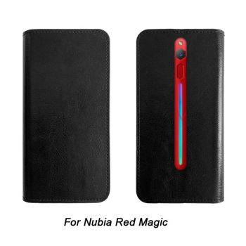 Genuine Cowhide Leather Flip Leather Protective Case For Nubia Red Magic 3/Red Magic Mars/Red Magic