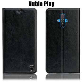 Genuine Cowhide Leather Flip Protection Case Cover For Nubia Red Magic 5G/Nubia Play