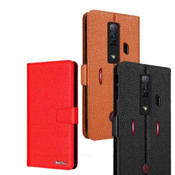 Fashionable Litchi Texture Genuine Leather Flip Protection Case For Nubia Red Magic 7