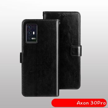 PU Leather Wallet Pouch Flip Protective Case With Stand Card Slots For ZTE Axon 30 Pro