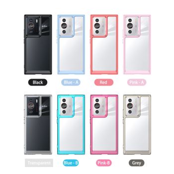 Transparent Acrylic Backplane With Soft TPU Frame Back Cover Case For Nubia Z40 Pro ( 2pcs/Set )