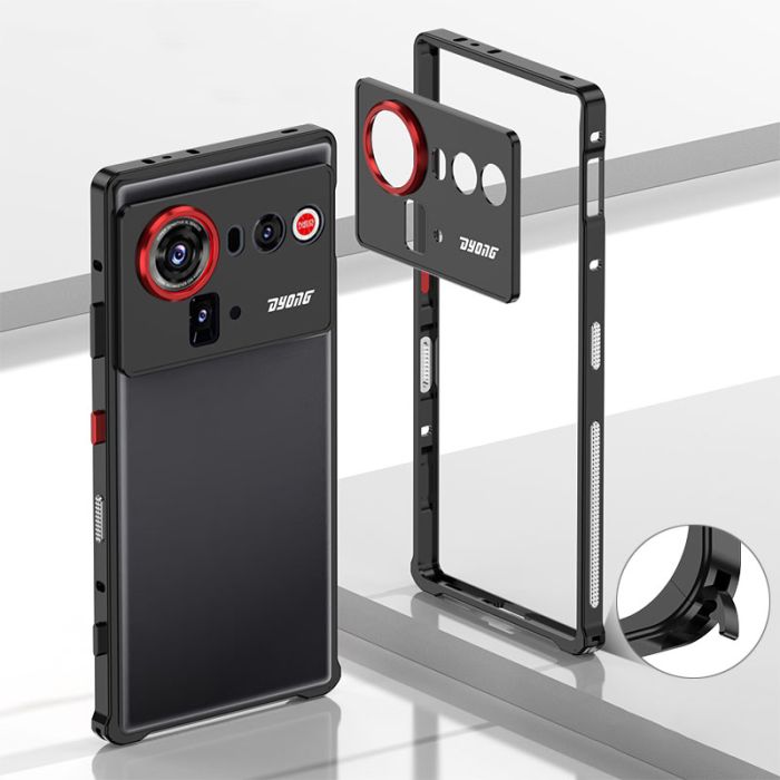 Ultra-Thin Metal Frame Case with Lens Cover for Nubia Z80 Ultra