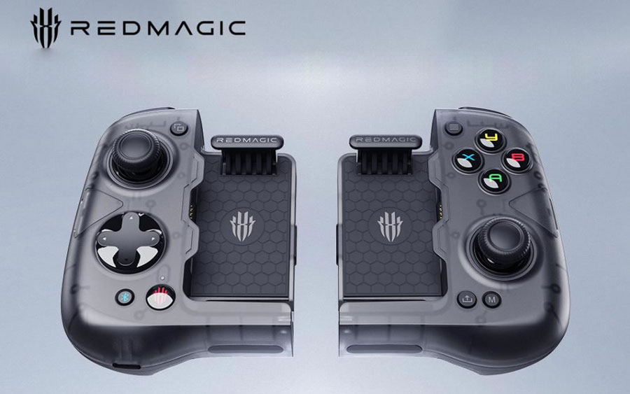 RedMagic Dual-Blade Gamepad, with separable left and right sides, usable individually or together.