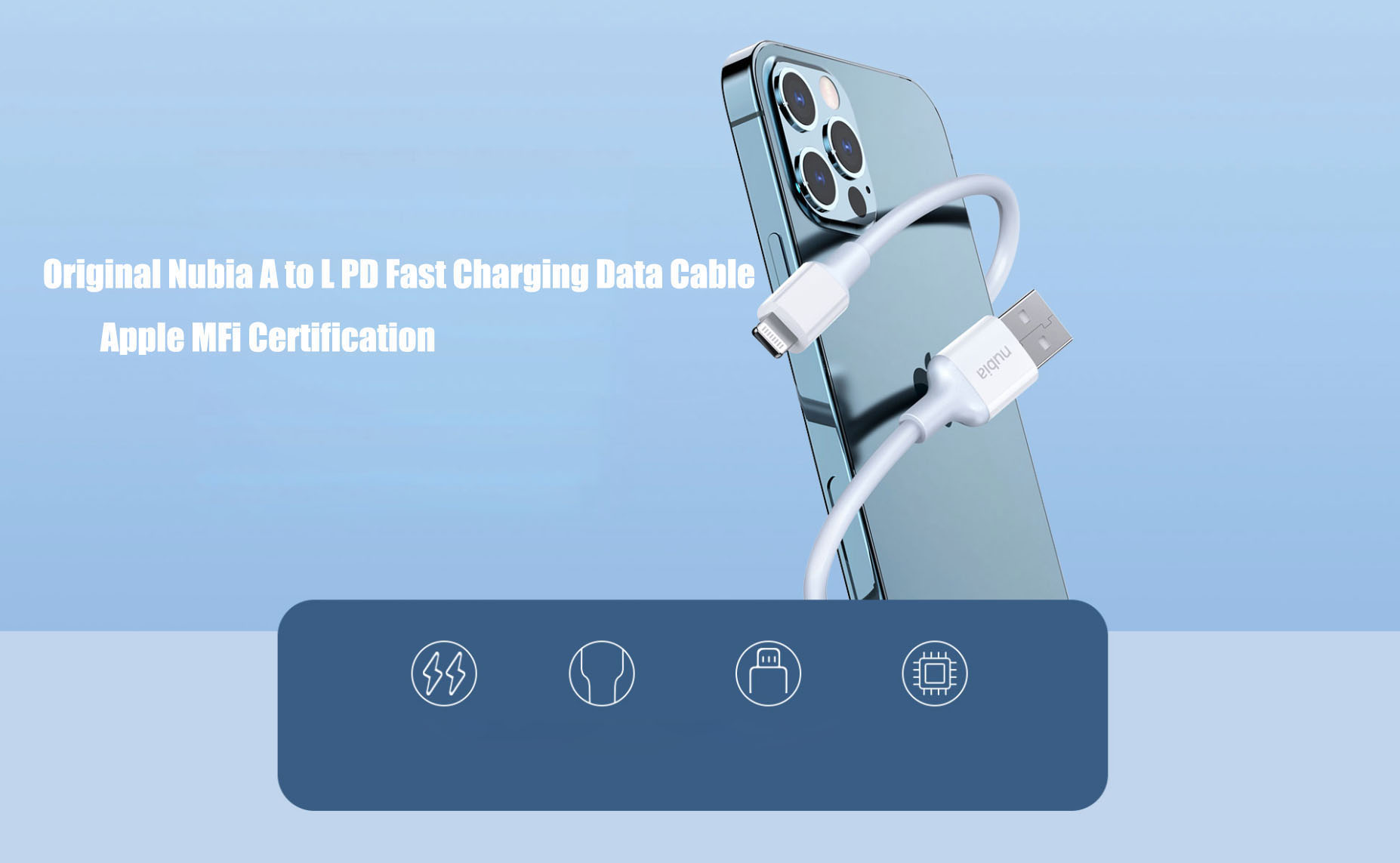 Nubia A to L PD Fast Charging Data Cable