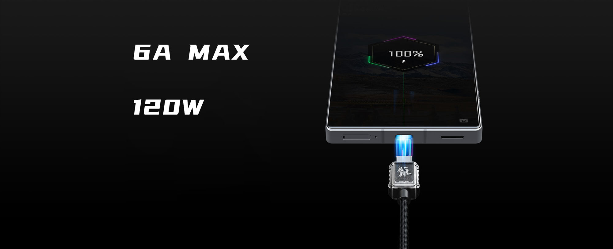 Original Nubia C to C 6A Metal Braided Fast Charger Data Cable