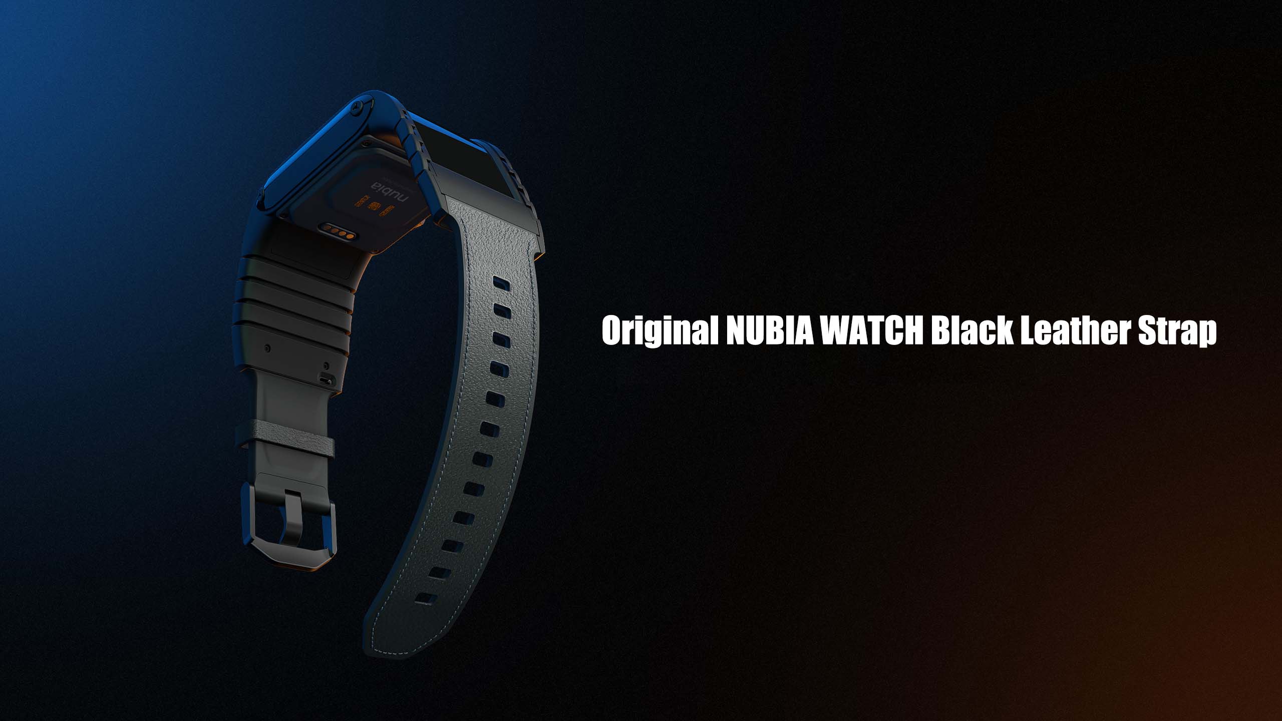 Original NUBIA WATCH Black Leather Strap